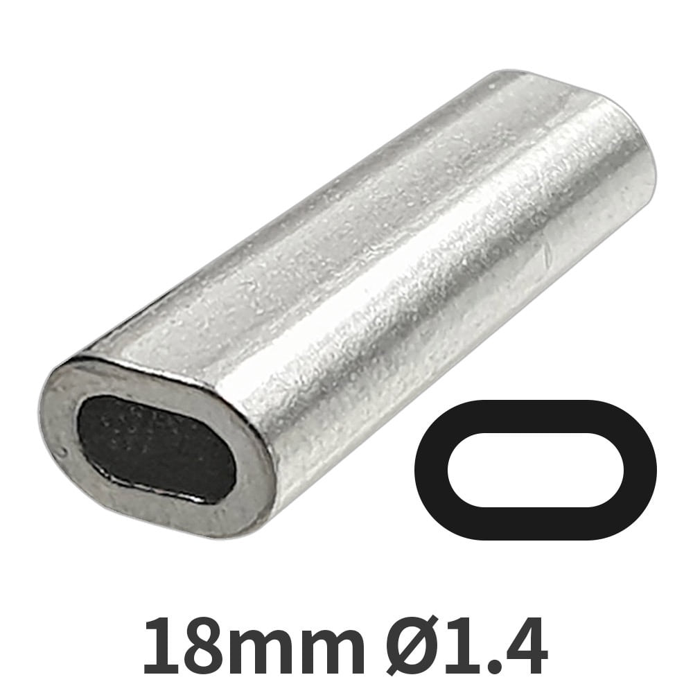 알루미늄 1자 압착 슬리브 파이프 18mm Ø1.4 10개 MSASS만선
